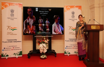 ICCR Foundation Day was celebrated in Embassy; in which screening of short film of Ms Angela Sofia Sterzer (Titled : Manipuri Dance and Creation- experiences) was done